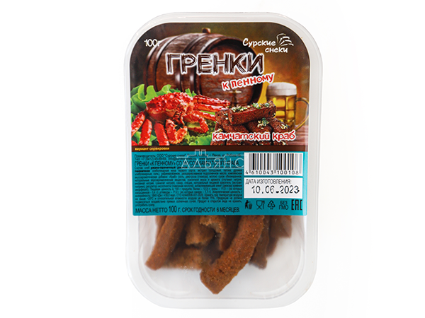 Сурские гренки Камчатский краб (100 гр) в Ноябрьске