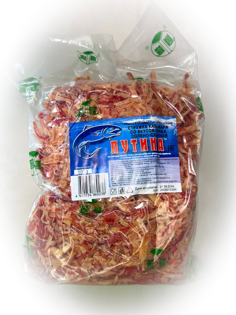 Кальмар стружка со вкусом краба "Розовая" (ПУТИНА) в Ноябрьске